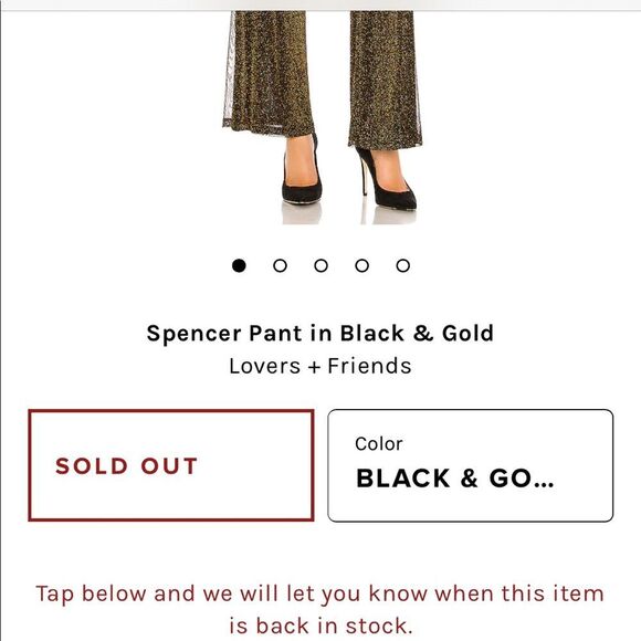 Gold/black pants from revolve - Lovers and Friends. - Picture 5 of 7